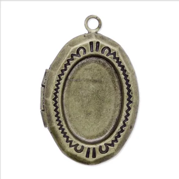16x21mm античен бронз овални медальони висулка Викториански стил,вътрешен размер 10x14mm,античен медальон,месингови медальони,се продава 10 бр./лот-C3476