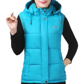 17 цветове зимата женски жилетка твърди сгъсти якета без ръкави с високо качество, плюс голям размер 5XL открит жилетка топло хлопчатобумажный жилетка