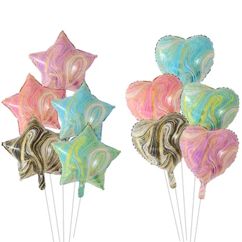 18 инча Ахат Звезда сърцето фолио гелиевые балони на рожден ден на сватбени декорации алуминиеви топки, детски играчки Air Globos