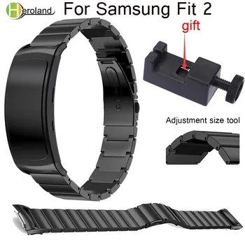18 милиметра верижка от неръждаема стомана, каишка за Samsung Gear Fit 2 Fit2 Pro SM-R360 луксозни метални смарт гривни, гривна+инструмент