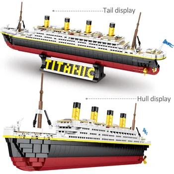 1860Pcs City Movie RMS Titanic Кораб на 3D Model Building Blocks Creator технически круизен кораб лодка събира тухли играчки