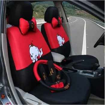18шт карикатура на колата на предната седалка протектор Универсален размер столче за кола седалките дишаща сандвич интериор възглавници аксесоари