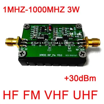 1MHZ - 1000MHZ 3W 35DB HF VHF UHF FM трансмитер широколентов усилвател на мощност RF за Ham Radio Уоки токи, къси вълни дистанционно управление