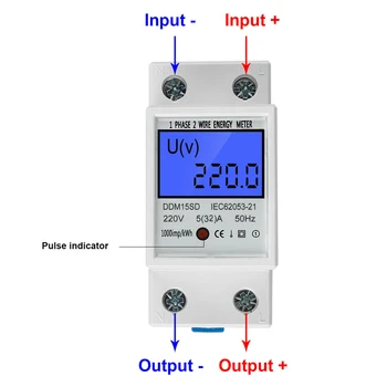 1Pc здрав брояч на енергия кВтч-Вата електромер час брояч на енергия 1 фаза одобрен за DIN-рейки 5 (32) A 230V