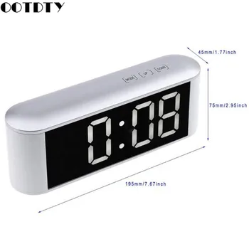 1бр LED digital alarm clock огледален дисплей повторение Настолни часовници вътрешен термометър