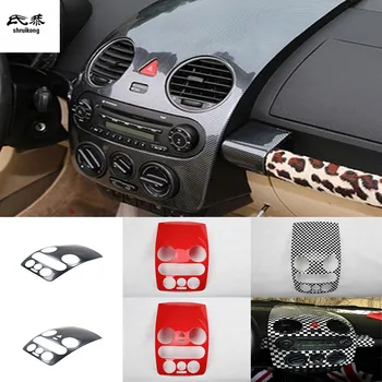 1бр автомобилна етикети въглеродни влакна ABS материал, централна конзола панел обстановка капак за 2003-2012 Volkswagen VW Beetle