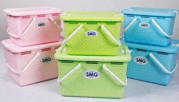 1бр многофункционален сгущает пластмасови домашни канцеларски материали кошница за дрехи бебешки играчки чанта за съхранение да се прибират пикник чанта, кутия за съхранение на AIG 0702