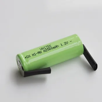 2-5шт 1.2 V акумулаторна батерия 2500mah 17500 A размер на ni-mh nimh клетки със заваръчни раздели за електрическа четка за зъби Braun Oral-B