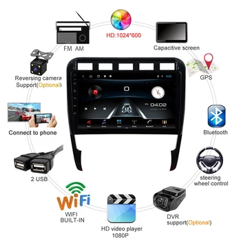 2 DIN Car Radio Multimedia Video Player за Android 10 RDS DSP Навигация GPS WIFI главното устройство за Porsche Cayenne 2002-2010