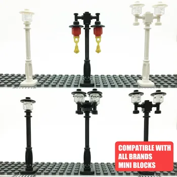 2 бр./компл. улично осветление MOC City Blocks за детски играчки САМ Kit съвместимост класически градски строителен тухла лампи с USB-подсветка или не