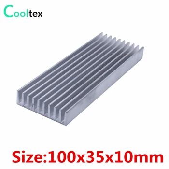(2 бр. / лот) 100x35x10 алуминиев радиатор радиатор радиатор охладител за чип LED интегрална схема на електронно охлаждане