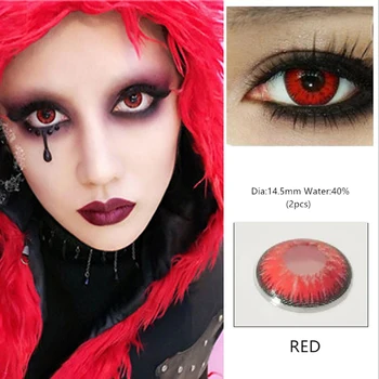 2 бр./чифт cosplay цвят годишен цвят козметични контактни лещи за увеличаване на зеницата на контактни лещи цвят на очите