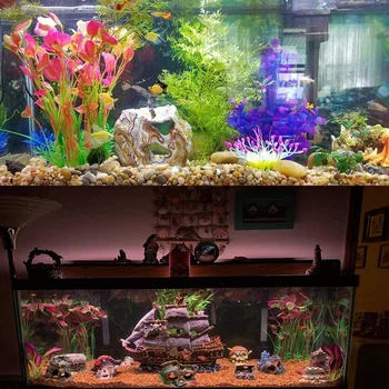 2 броя изкуствени водни растения аквариум аквариум украса за всички риби и домашни любимци