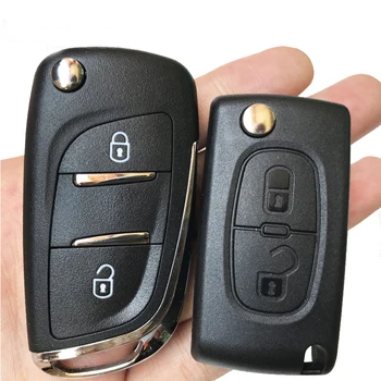 2 Бутон CE0536 дистанционно ключ Shell ключодържател за Peugeot 207 307 308 407 607 807 флип-надолу сгъваема капачка на ключа на автомобила C2 C3 4 Case VA2 HU83 Blade