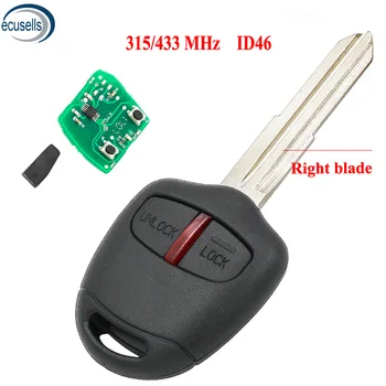 2 бутона Smart Remote Key Fob за Mitsubishi Lancer Outlander ID46 чип PCF7936 315 mhz/433 Mhz дясно острие