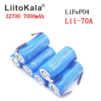 2 елемента LiitoKala 32700 3.2 v lifepo4 7000mAh батерия LiFePO4 5C битов батерия за резервно захранване фенерче