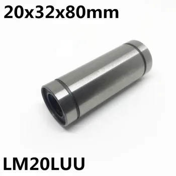 2 елемента LM20LUU дългият тип 20x32x80mm 20 mm линейни лагери линейни направляващи линейни лагери на оптичната ос