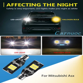 2 елемента автомобил гръб светлини W16W T15 Бяла led лампа 921 912 LED за Mitsubishi Asx