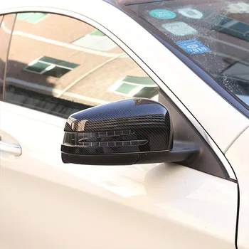 2 елемента от въглеродни влакна странично огледало за обратно виждане капака на кутията покритие за Mercedes Benz A B C E GLA Class W204 W212 ABS пластмаса автомобилни аксесоари