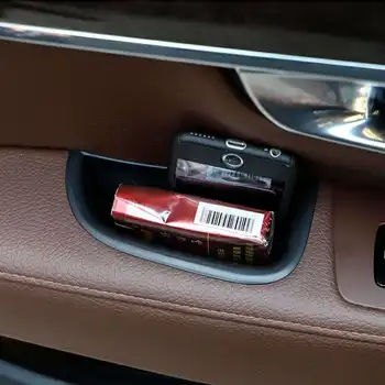2 елемента странична дръжка на вратата на колата подлакътник кутия за съхранение ABS пластмаса черен директен кацане за Volvo S90 V90 CC 2017 2018