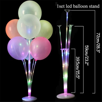 20 бр. латексови балони метал честит Рожден Ден балон декор Baby Shower топки за годишнина от рождението на конфети, балони стойка