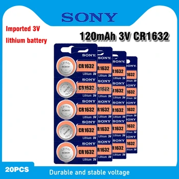 20 бр/лот SONY Original CR1632 Button Cell Battery 3V литиеви батерии CR 1632 часа Remote Toy Computer Control Calculator