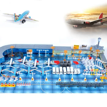 200 бр. САМ сграда на самолет модел инсталирате смешно симулация на летище чекпойнт да се играе у дома образователни пластмасови събрани играчки огради