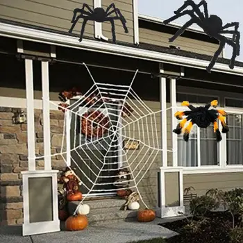 200 см плюшени гигантски паяк на Хелоуин украса на къщата с духове Къща на ужасите подпори деца детска играчка за парти на открито прозорец