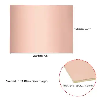 200x150 мм едностранно Мед плакированный ламинат печатна платка FR2 1.5 мм Дебелина САМ прототипиране на печатната платка 5 бр.