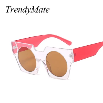 2018 слънчеви очила дамски квадратни нюанси на луксозни маркови дизайнерски розово слънчеви очила за мъже Vintage Retro Unique Люнета De Soleil 1491T
