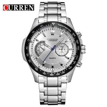 2018 часовници мъжки луксозни топ марка CURREN пълен аналогов дисплей от неръждаема стомана модерен мъжки кварцови часовници, спортни ежедневни часовници