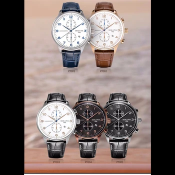 2019 50 м водоустойчив мода хронограф Марка кварцови часовници мъжки военна неръждаема стомана спортни часовници часовници човек