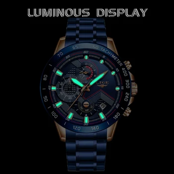 2019 LIGE New Blue Fashion Business Clock мъжки часовници най-добрата марка на луксозни всички стоманени водоустойчив кварцов златни часовници Relogio Masculino