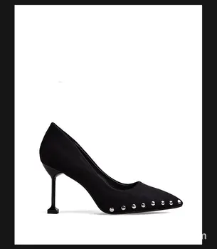 2019 woman High heels Ladies Pointed-Toe wedding black color