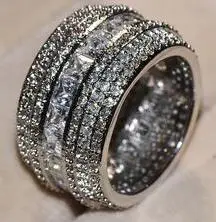 2019 Европа и новите горещи продажба голям квадратен блестящ Циркон пръстена луксозен пълен темперамент женски пръстен ръчно изработени бижута