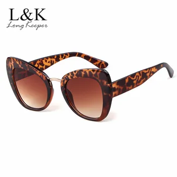 2019 мода Cat Eye Леопард слънчеви очила ретро жените марка дизайнер пластмасова рамка дамски слънчеви очила Oculos De Sol feminino