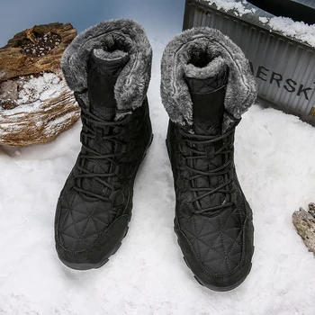 2019 нов мъжки плюшени стелки обувки за сняг зимни мъжки обувки топло снегоходки висок багажника водоустойчив ретро стил ботуши бойни ботуши