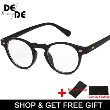 2019 нова мода кръгла леща от прозрачно рамка слънчеви очила Грегъри Пек марка дизайнер на мъжки дамски слънчеви очила ретро gafas oculos