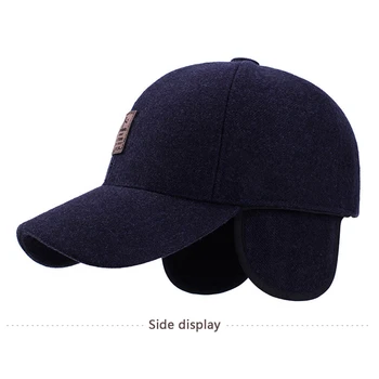 2019 нови зимни Бейзболни шапки за мъже топли шапки мъжка шапка шапки Gorras качулка мъжка бейзболна шапка с ушанками голям е размерът на регулиране