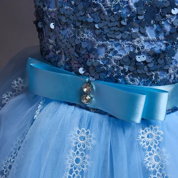 2019 сватбена рокля за момичета облечи шаферките атласное детско вечерна рокля с блестящи пайети
