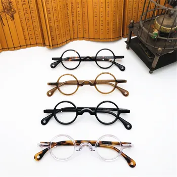2020 BETSION Vintage Small Round 34mmEyeglass Frames ацетат пълен ръб на ръчна работа за мъже жени оптични предписани очила