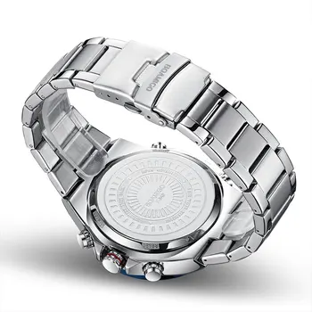 2020 BOAMIGO мъжки часовници най-добрата марка на луксозни сини цифрови кварцови часовници е от неръждаема стомана водоустойчив спортен хронограф wirst Watch