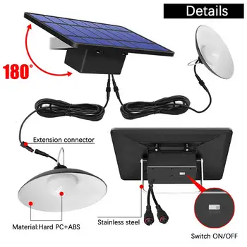 2020 Double Head Solar Pendant Light Outdoor Indoor Solar Lamp With Line Warm White/White Lighting For Camping Home Garden Yard