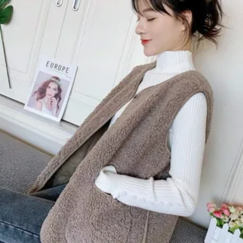 2020 Japan Style Сладко Waistcoat Women ' s New Autumn Winter Solid О-образно деколте корейската версия на универсалната женски жилетка жилетка, яке