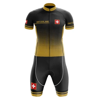2020 laser cut Switzerland cycling skinsuit велосипеден гащеризон Триатлон костюми 20D с къс ръкав tenue cycliste homme