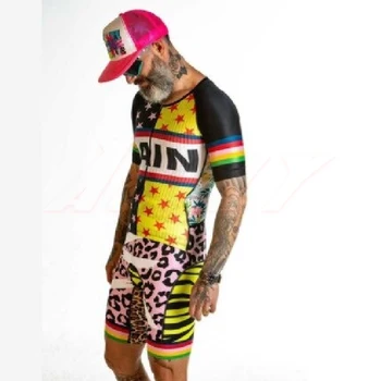 2020 Men Professional Skinsuit Roupa de Ciclismo МТБ Bike Clothing opa ciclismo hombre гащеризон 9D gel pad summer Triatlon комплекти