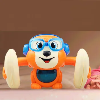 2020 New Baby Voice Control Rolling Little Monkey Toy Walk Пей Brain Game Crawling Electric Toys Monkey Flip детски играчки