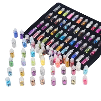 2020 Rushed Glitter Nail Powder New 48 Bottles/set Mini Colorful Sequins Series Нокти Beads Акрил и Uv Гел 