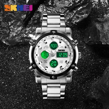 2020 SKMEI луксозни Мъжки кварцов дигитален часовник с двоен дисплей водоустойчив мъжки часовник хронометър спортни часовници Relogio Masculino