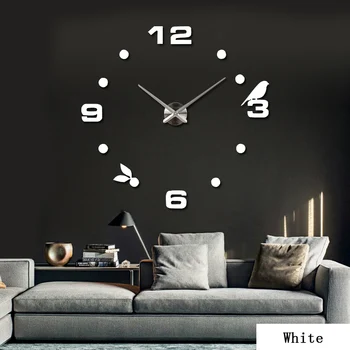 2020 безплатна доставка нов реален метал 3d сам акрилно огледало, стенен часовник декорация на дома съвременни игла кварцов етикети